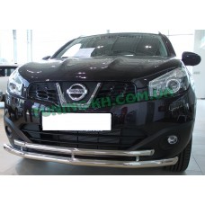 Защита переднего бампера труба двойная D60/42 для NISSAN QASHKAI 2011-2014