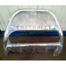 Защита переднего бампера кенгурятник высокий с надписью D60 на CHEVROLET NIVA 2002+