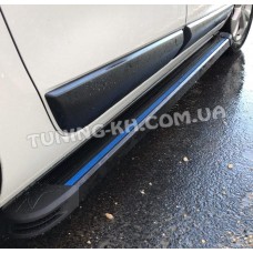 Боковые пороги на FIAT DOBLO 2000-2004 (Maya Blue)