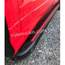 Боковые пороги на FIAT DOBLO 2000-2004 (Maya Red)