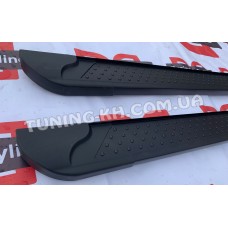 Боковые пороги на FIAT DOBLO 2000-2004 (Allmond Black)