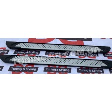 Боковые пороги на FIAT DOBLO 2010-2015 (Allmond Grey)