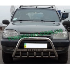 Защита переднего бампера кенгурятник на CHEVROLET NIVA 2002-2009 (F1-09)
