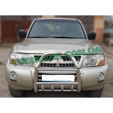 Защита переднего бампера кенгурятник на MITSUBISHI PAJERO 3 2000-2006 (F2-02)
