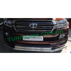Защита переднего бампера ус на TOYOTA LAND CRUISER 200 2019+ Excalibur (F3-10)